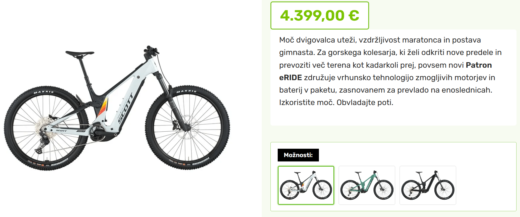 Preklapljanje med barvami in oblikami okvirja pri istem modelu kolesa